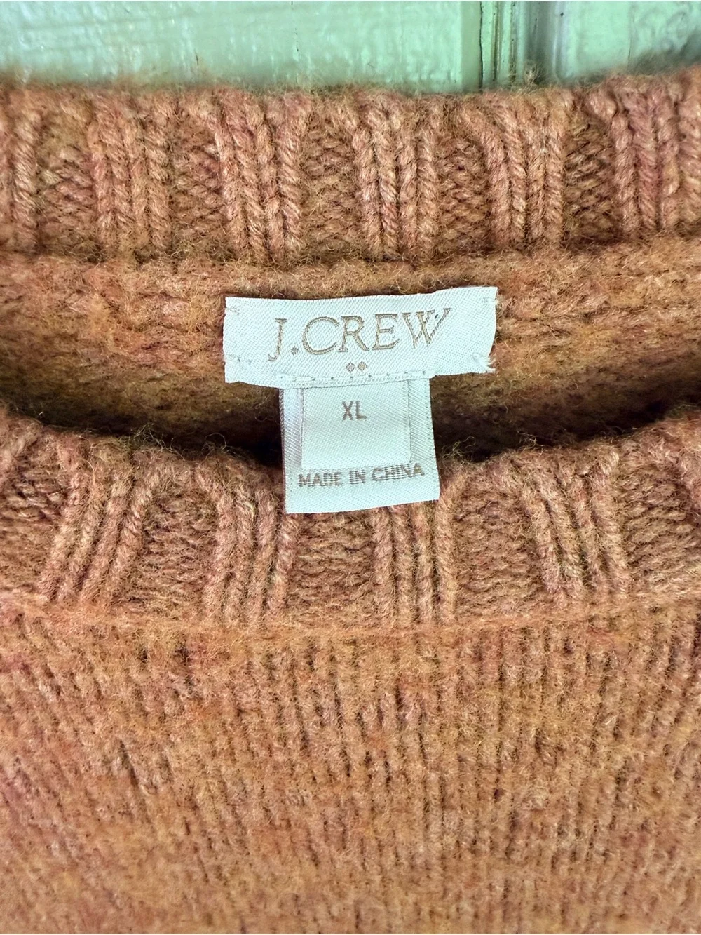 J.Crew Factory Marnie Merino Wool Blend Ribbed Sweater Women's XL Rust EUC